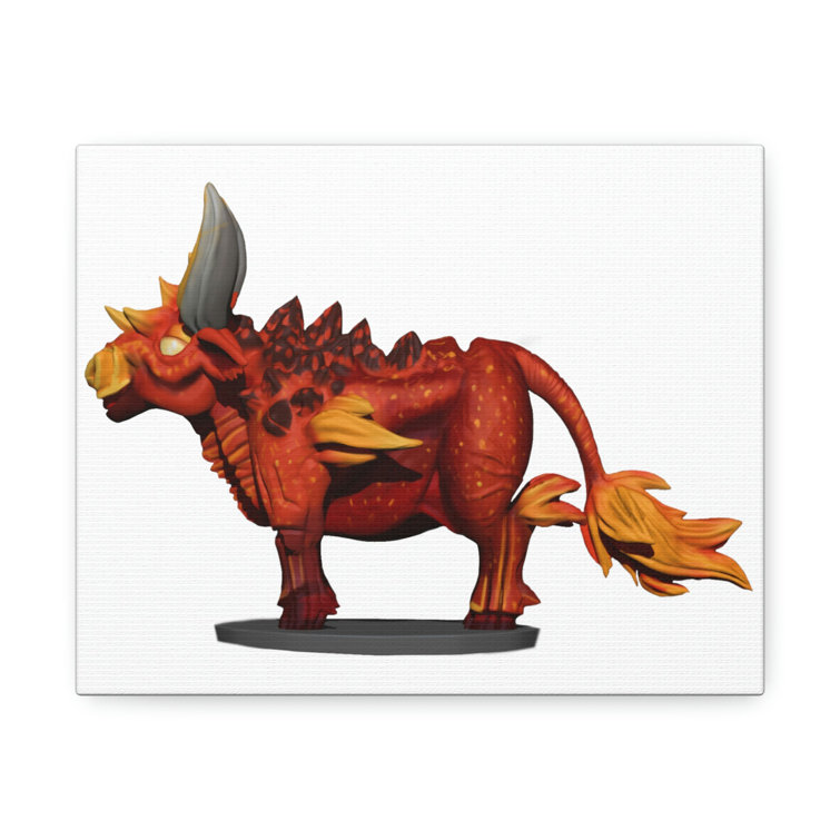 Trinx Fire Bull Wrapped Canvas Illustration Wayfair